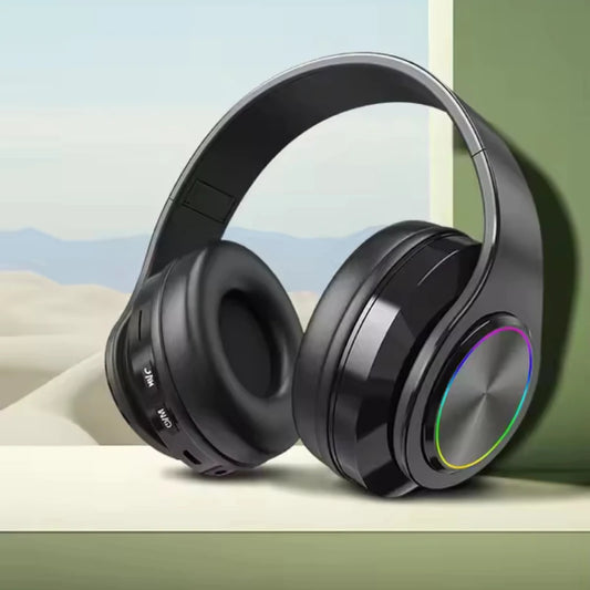Bluetooth Headphones RGB Lighting Noise Cancellation Foldable Headsets Over Ear Stereo HIFI Sports Headset TF Music Player B39