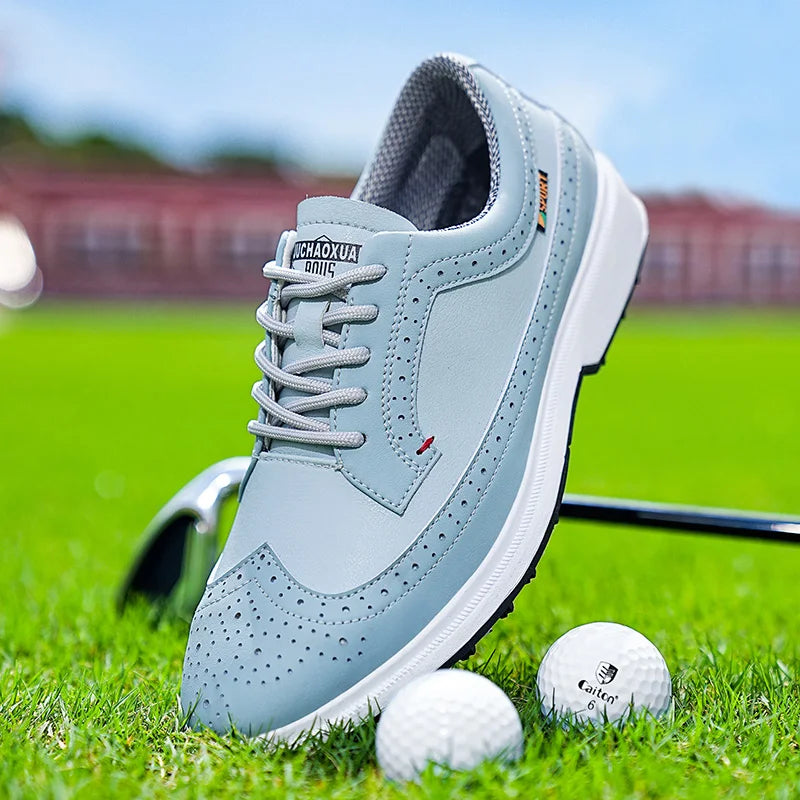 Golf Sports Shoes Men Waterproof high-Quality Leather Golf Competition Sports Shoes Formal Shoes Golf Course Men Training Shoes