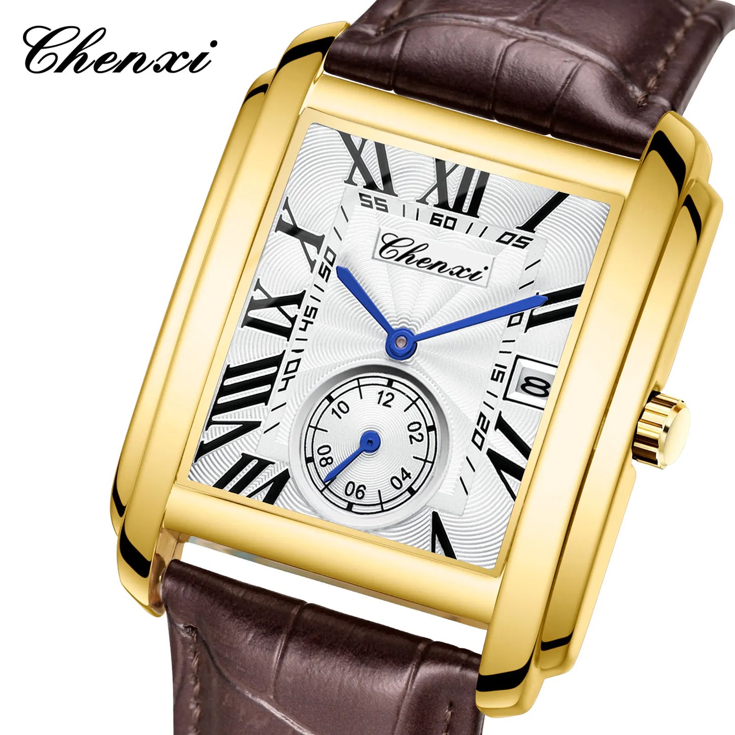 Top Business Luxury Brand Men's Watches High-end Square Dial Luminous Waterproof Running Seconds Men's Quartz Watch Original