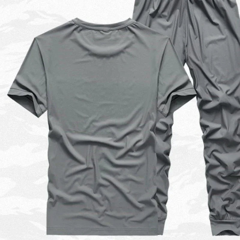 Nylon Sweatsuit Sweatshirts Man Trousers Sets Tracksuit Smooth T-shirts Pants Suits for Men Stylish Luxury Fashion 2025 Outdoor