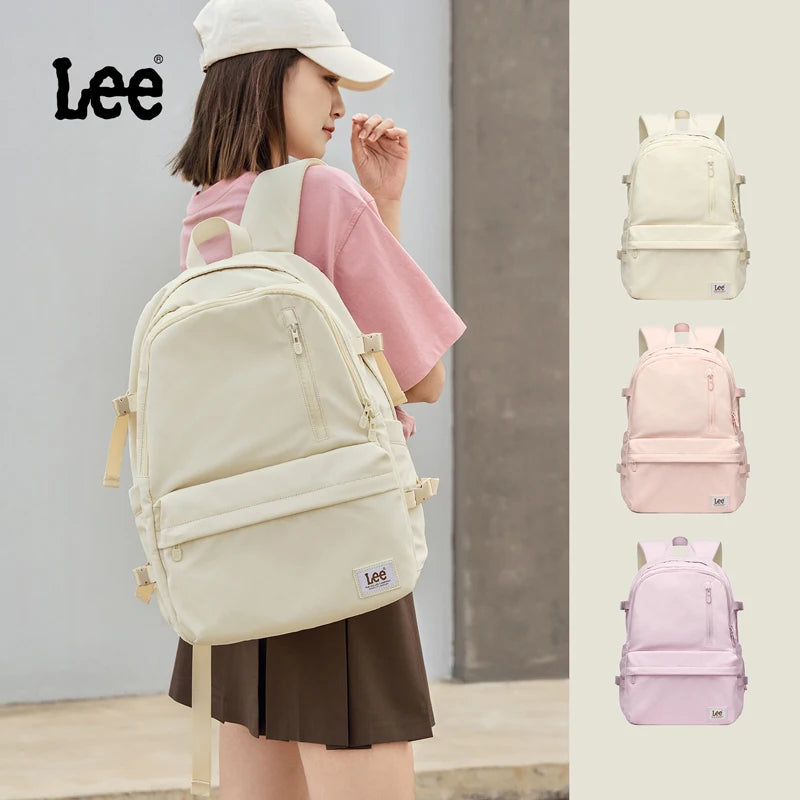 LEE Brand Stylish Unisex Ultralight Oxford School Backpack Man Women 15.6 Inch Laptop School Bag Ladies Pink Red Best Schoolbag