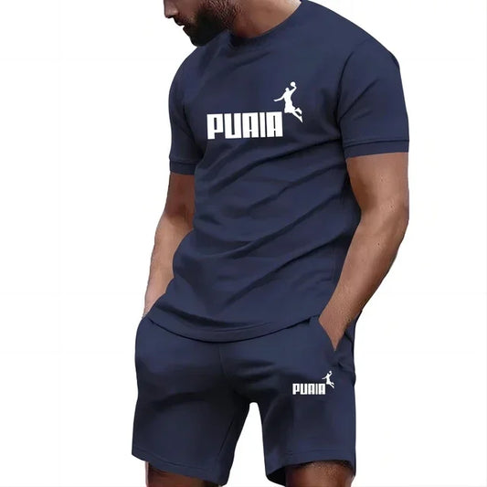 Summer Men's Sets Fashion Tracksuit Men Short Sleeve T Shirts+Sport Shorts Suit Men Casual Men Clothing Mens Joggers Sets