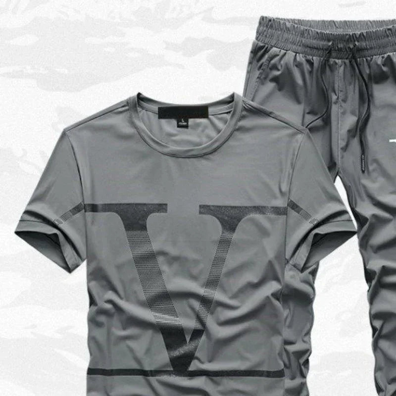 Nylon Sweatsuit Sweatshirts Man Trousers Sets Tracksuit Smooth T-shirts Pants Suits for Men Stylish Luxury Fashion 2025 Outdoor
