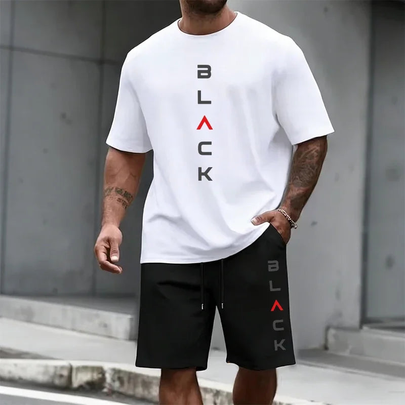 Men Tracksuit Summer Casual T-shirt&shorts Urban Fashion Short Sleeve Sportswear Home Outdoor Comfort Cool Outfit Men's Clothes