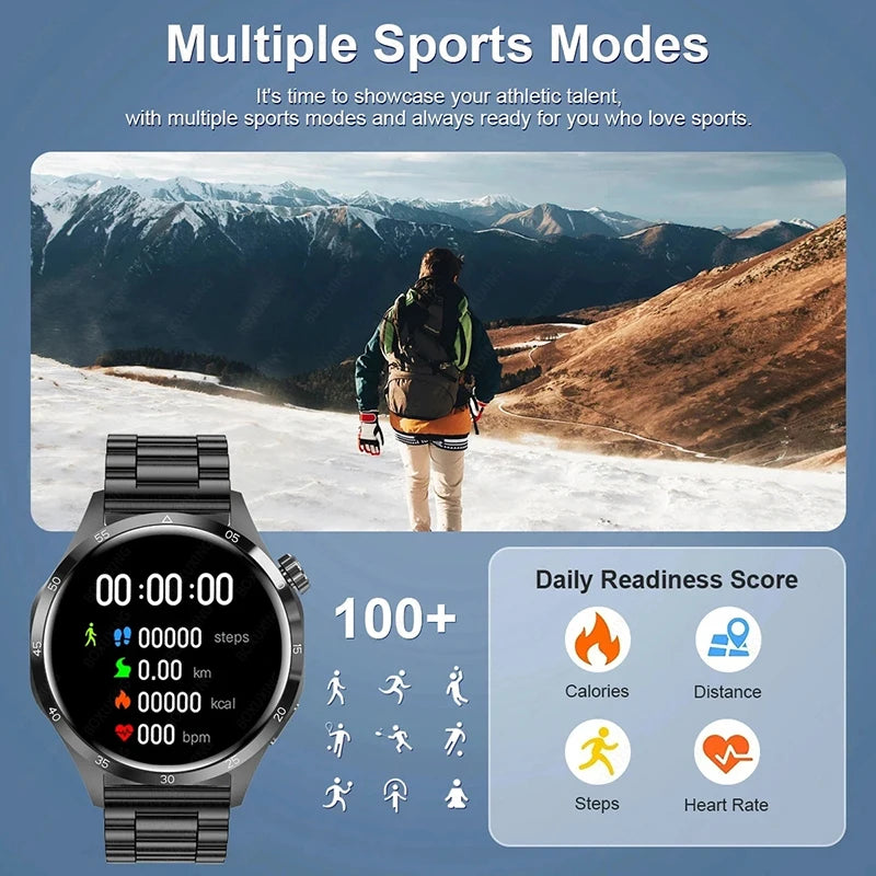 2026 New Smart Watch Men Watch 4 Pro AMOLED HD Screen Bluetooth Call Waterproof Smartwatch NFC Health Monitoring Watch GT4Pro+