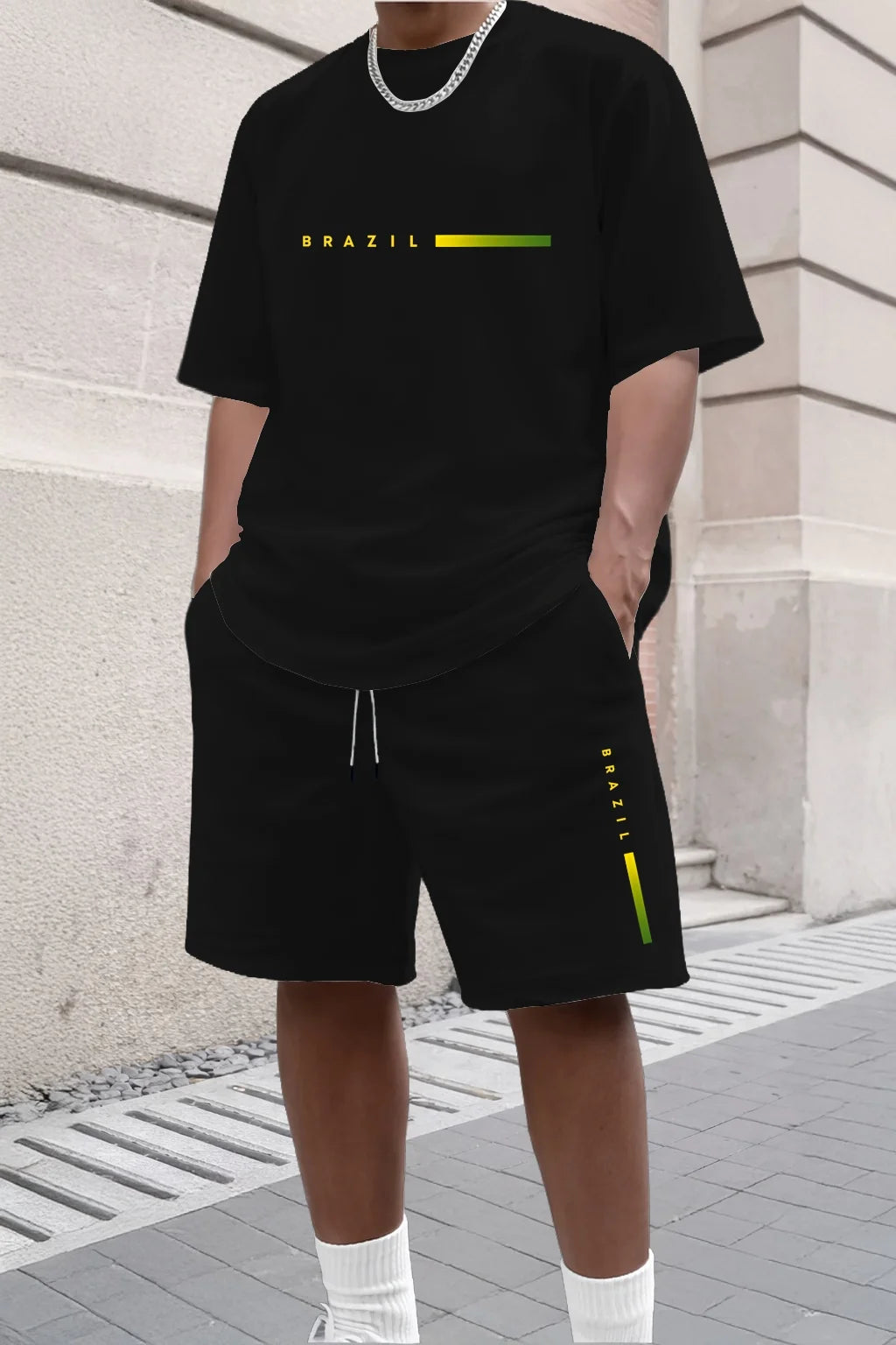 Men's Tracksuit 2 Piece O-neck Short Sleeve Shirt Shorts Set Men's Running Suit Plus Size T shirts Man Clothing Summer T-shirt