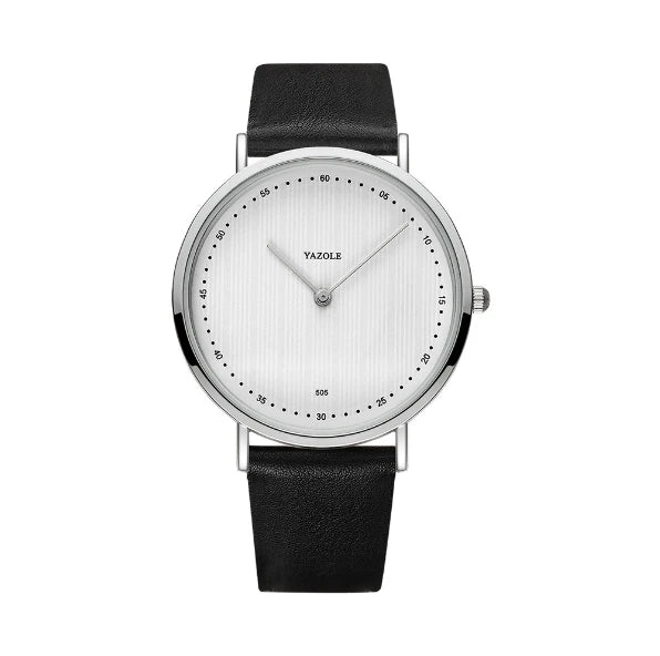 UTHAI Men's Watch Simple Waterproof Trendy Brand Thin Leather Strap Black Male Fashion Quartz Clock Watches