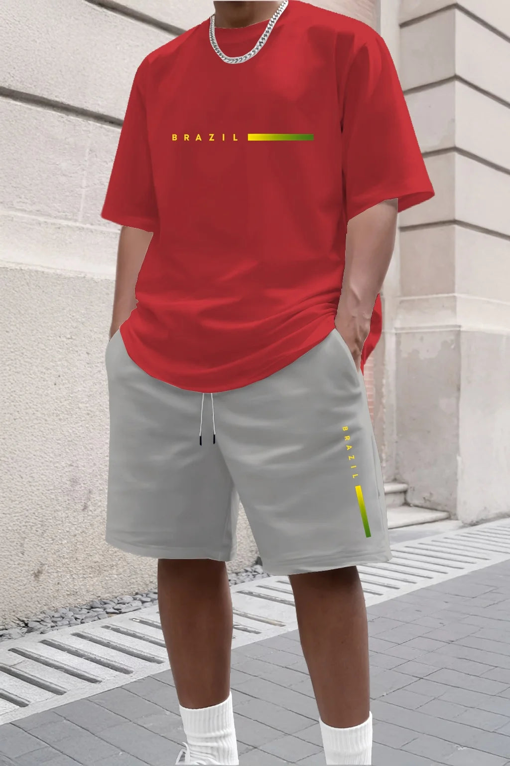 Men's Tracksuit 2 Piece O-neck Short Sleeve Shirt Shorts Set Men's Running Suit Plus Size T shirts Man Clothing Summer T-shirt