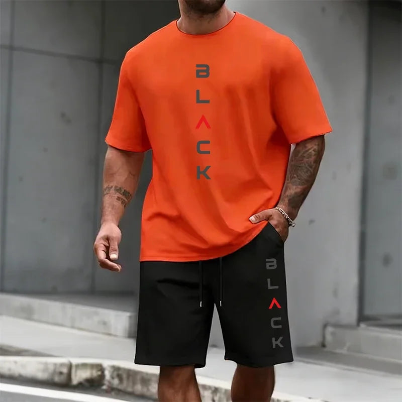 Men Tracksuit Summer Casual T-shirt&shorts Urban Fashion Short Sleeve Sportswear Home Outdoor Comfort Cool Outfit Men's Clothes