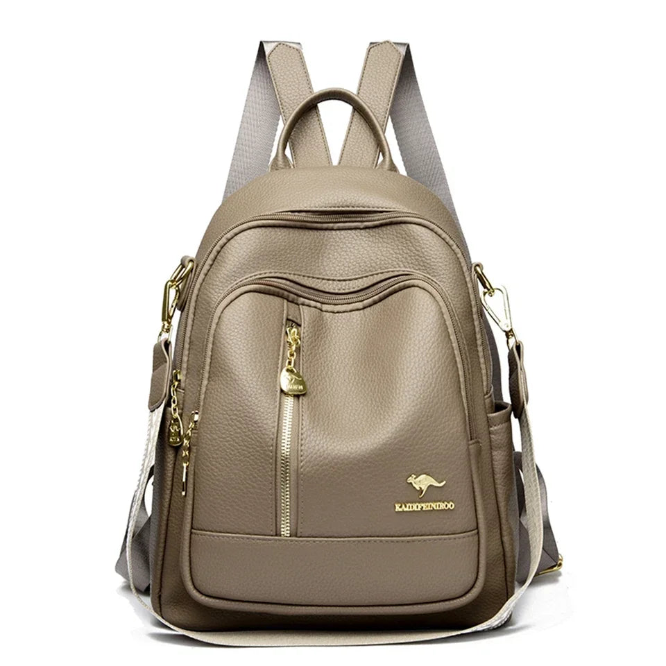 Genuine Original Leather Brands Backpack For Women Student School Bag Rucksack Luxury Design Back Pack Large Capacity Sac A Dos