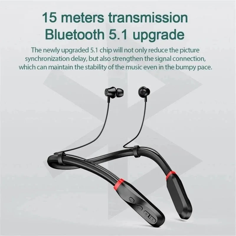 Neckband Bluetooth 5.1 headphones I35, with built-in microphone, water and sweat resistant.
