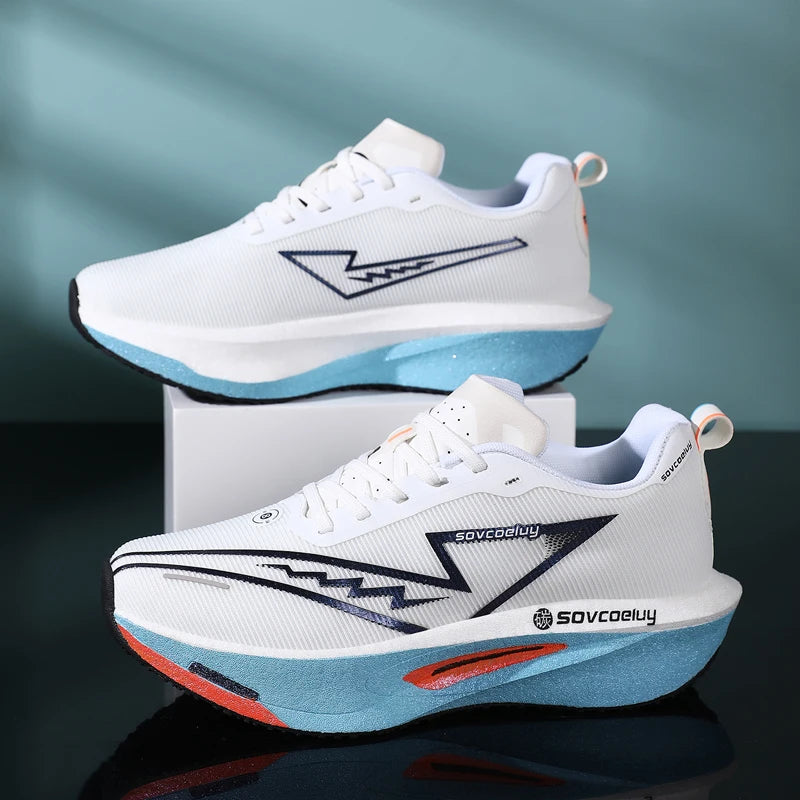Running Shoes Men Sports Carbon Board Speciality Marathon Breathable Lightweight Women's Comfortable Athletic Nonskid Sneakers﻿