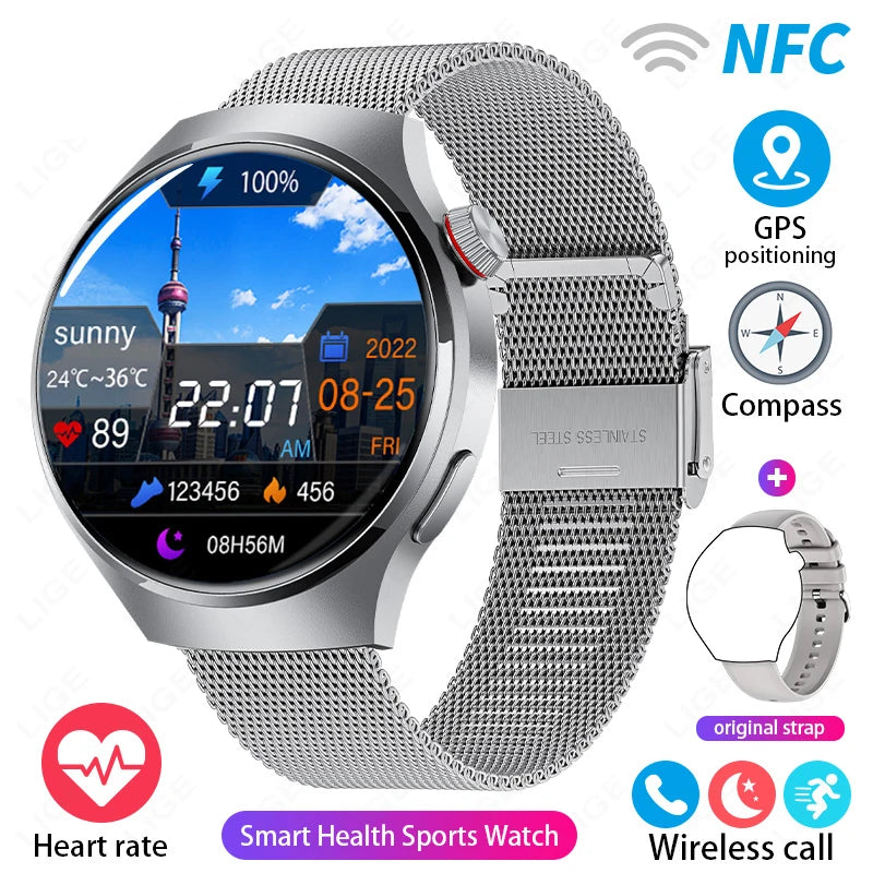 1.52 inch AMOLED Screen Display Smart Watch For Men Wireless Call Android ios Phone Health Monitor Waterproof Sports Smartwatch