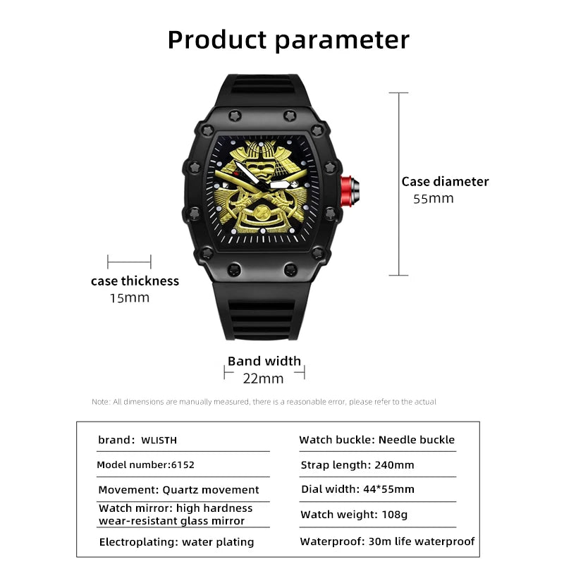 New Sports Watch Men's Luminous Waterproof Calendar Watch Luxury Silica Gel Strap Waterproof Quartz Watch Montre Homme Relógios