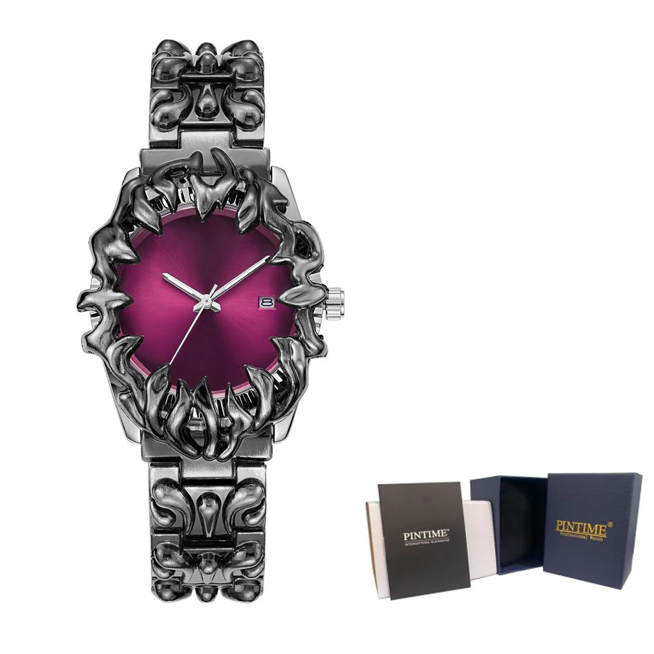 Men Wristwatch Classic Retro Claw Alabaster Y2K Watch for Men European American Fashion Cool Alien Advanced Design Quartz Watch