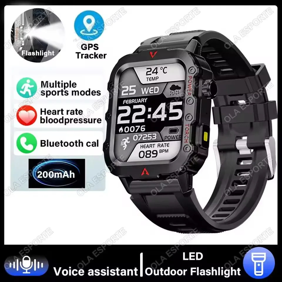 2026 New Military Smart Watch Men IP68 5ATM Outdoor Sports Fitness Tracker Health Monitoring 1.81Inch Bluetooth Calls Smartwatch