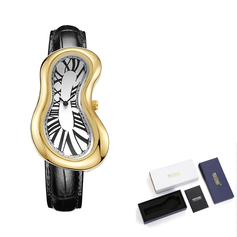 New y2k Fashion Creative Men Women Soft Melting Watch Luxury Streetstyle Irregular Shape Dial Unique Design Quartz Watch