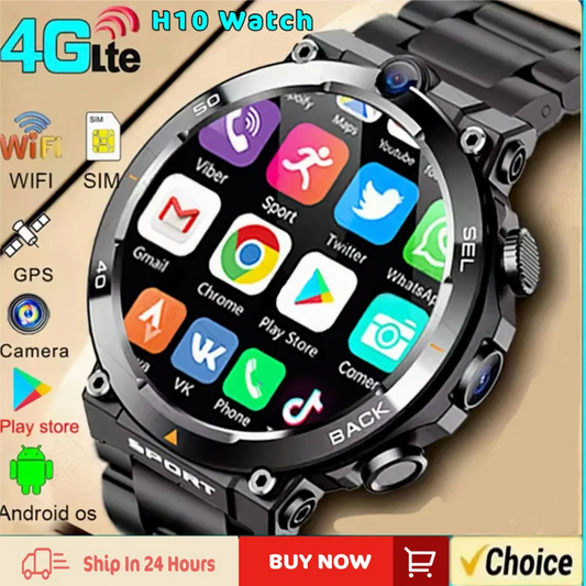 Golden Spike H10 Smartwatch 4G  LTE Android Smart Watch With 1.6'' Amoled 720*720 HD resolution Blue Light GPS Position WIFI