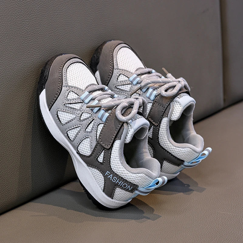 Kids School Sports Shoes Fashion Lightweight Boys Girls Outdoor Sneakers Mesh Breathable Non-slip Children Causal Running Shoes