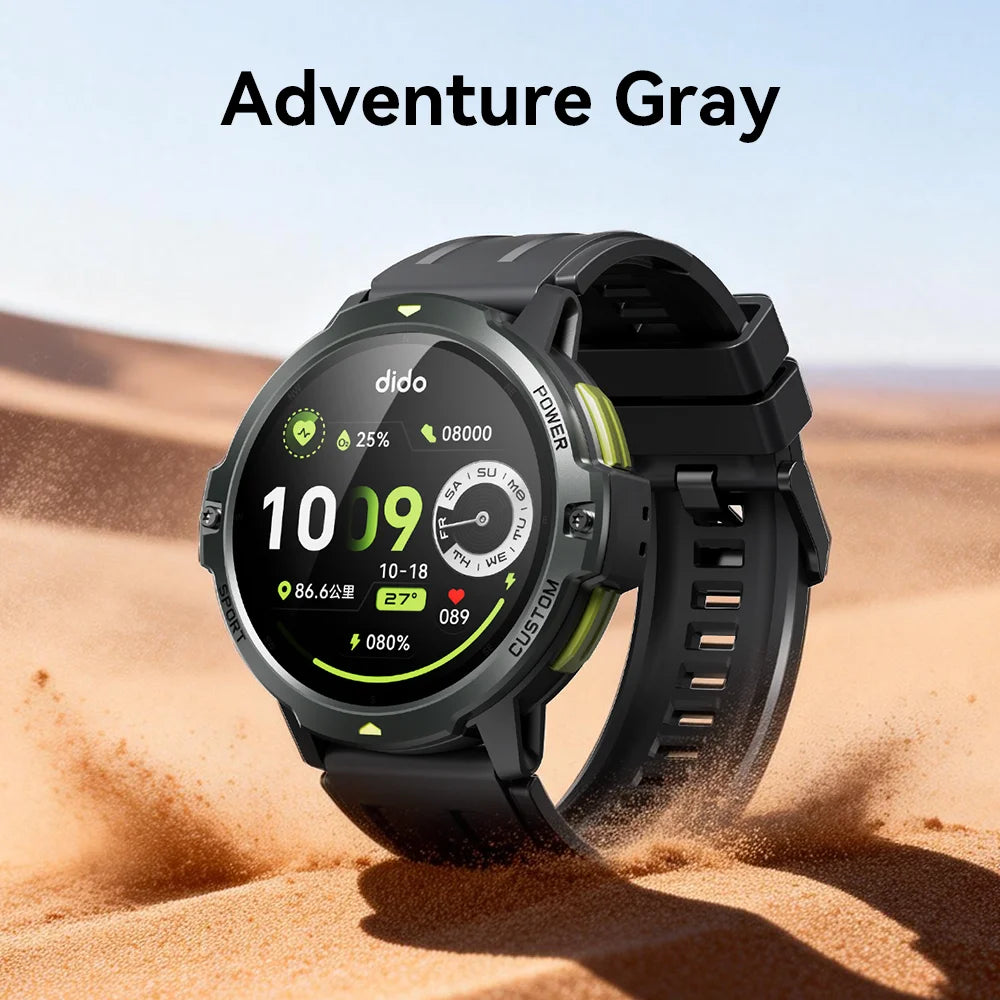 Dido AI Fit Pro GPS Outdoor Smartwatch 24H Heart Rate Blood Oxygen Sleep 3ATM Swim Waterproof 100+ Sports Modes Smart Watchs