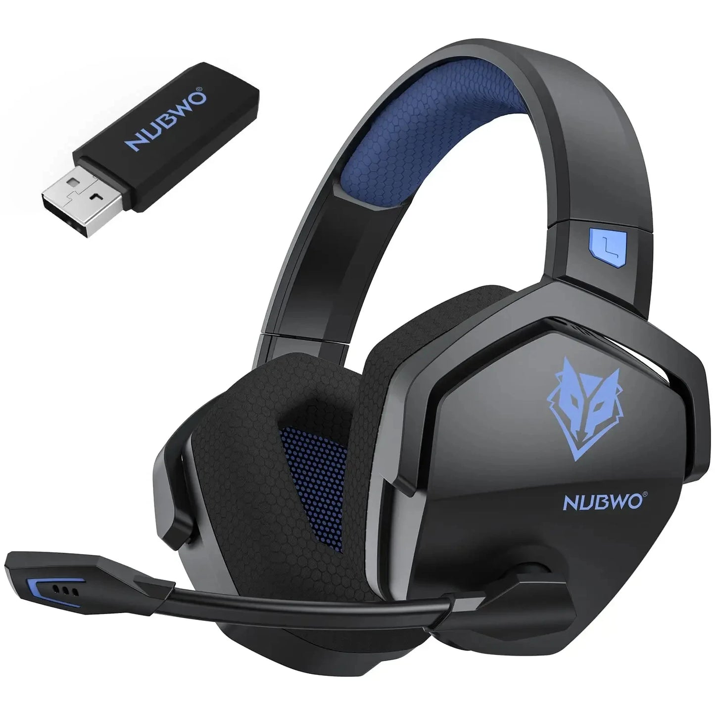 NUBWO G06 Dual Wireless Headsets Gamer with Microphone 2.4GHz Bluetooth 5.3 Gaming Headphones for PS5, PS4, PC, Mobile, Switch