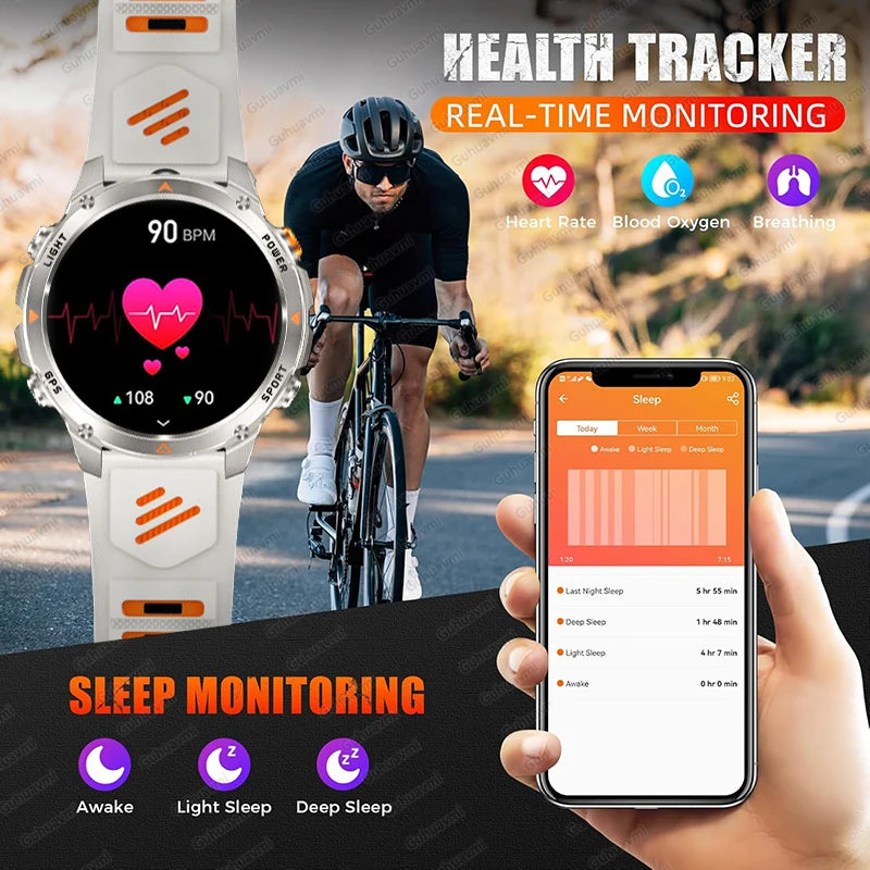 New Swim Military GPS Position Smart Watch Men Map Route Tracking Watches 30M Waterproof Tactics Fitness Sport Outdoors Bracelet