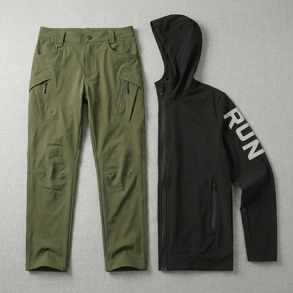 Men Tracksuit Fitness Full Set Training Suit for Marathon Training Cycling Jogging 2 Pcs Running Suit Set Gym Sportswear