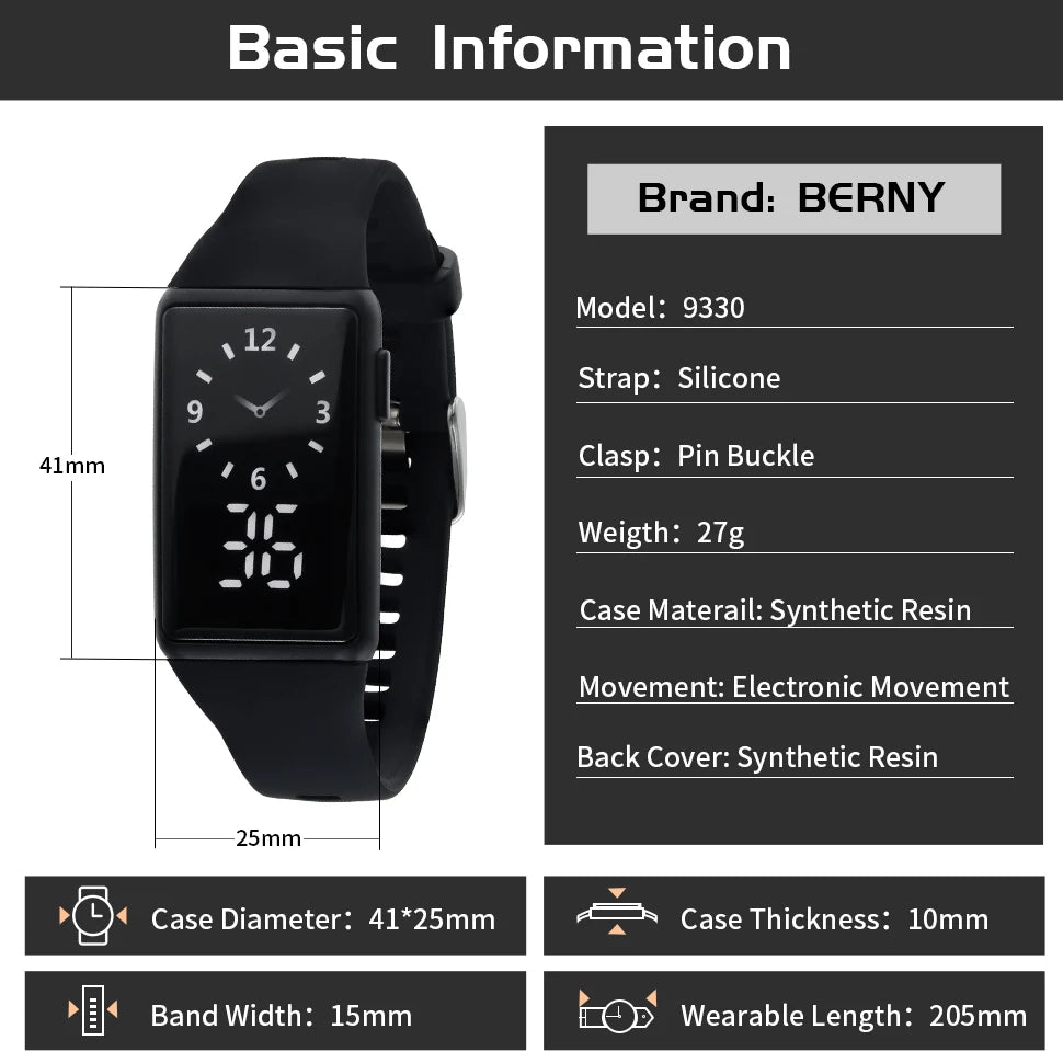 Electronic Sport Watch Multifunctional Easy Read Smart Watch Waterproof Comfortable sports Digital LED Silicone Strap Watch