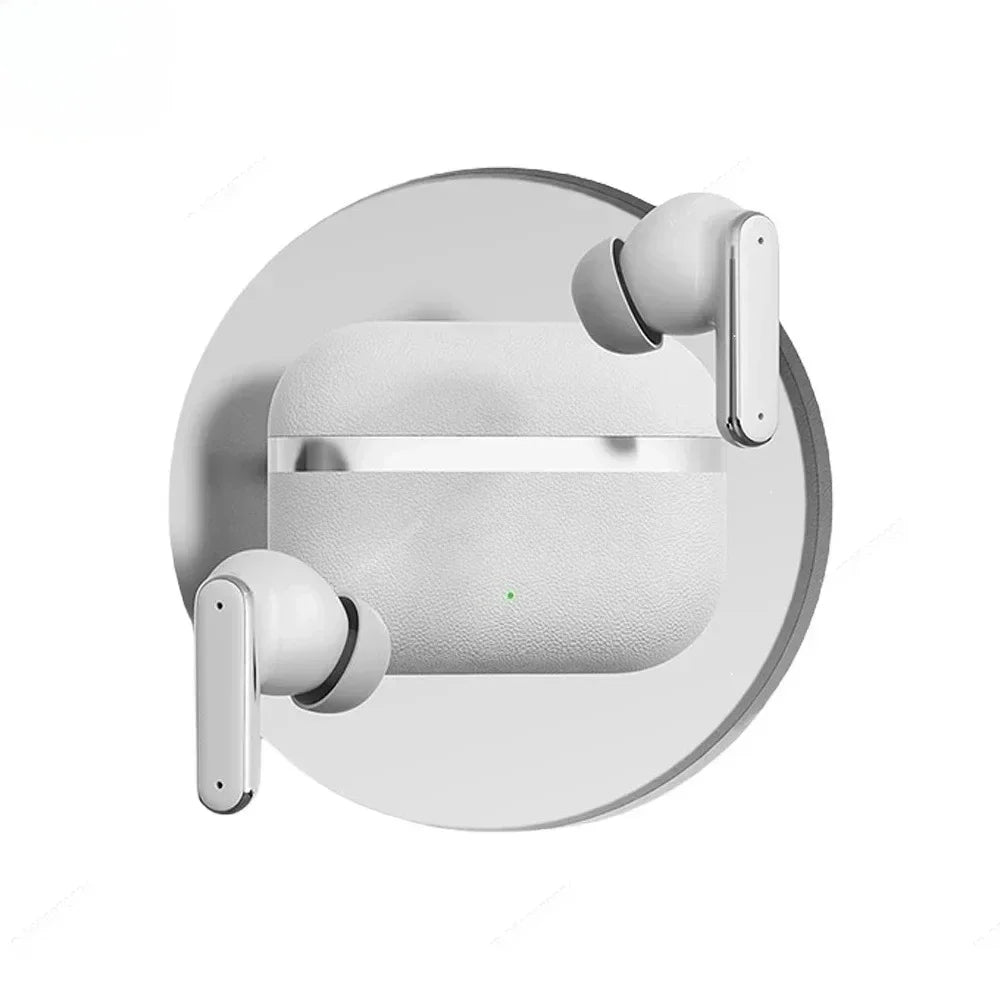 True Wireless Bluetooth Earphones In-Ear Leather Feel Design Ultra-Long Battery Life Touch Control TWS Headphones for Gift Video