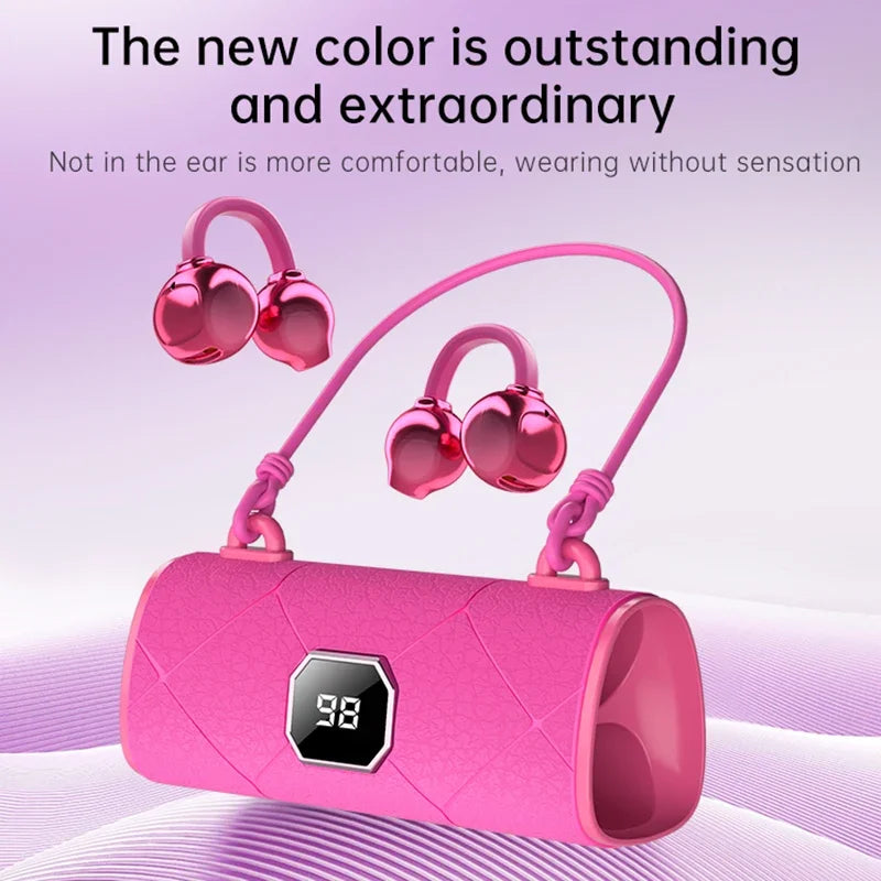 Over Ear Wireless Bluetooth 5.4 Headphones Sound Quality Noise Reduction Ear Clip Earphones Long Endurance Earsets for Women