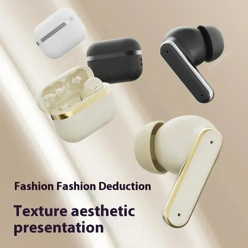 True Wireless Bluetooth Earphones In-Ear Leather Feel Design Ultra-Long Battery Life Touch Control TWS Headphones for Gift Video