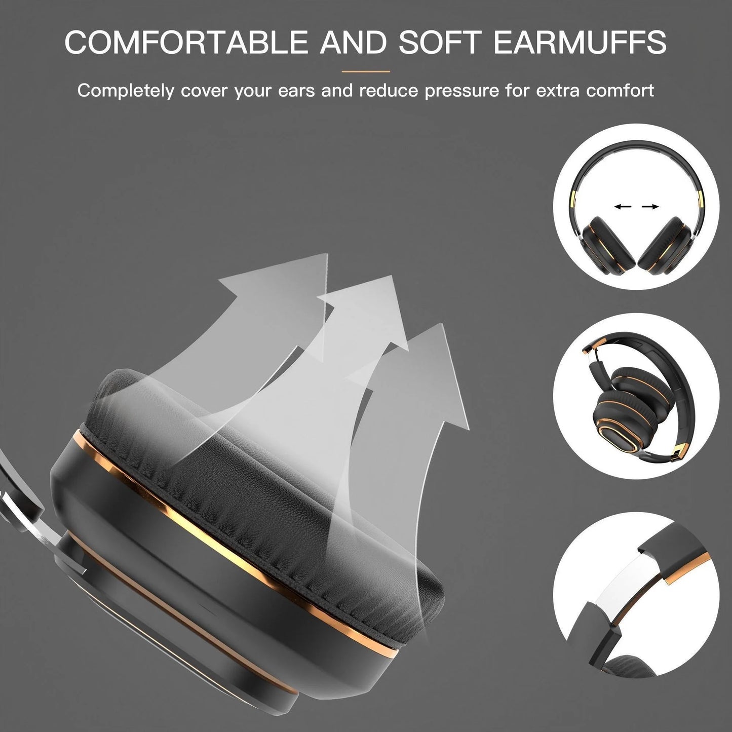 Wireless Gaming HiFi Headset with Mic Immersive E Sports Audio for PC Music Enjoyment Portable Wireless Headphones