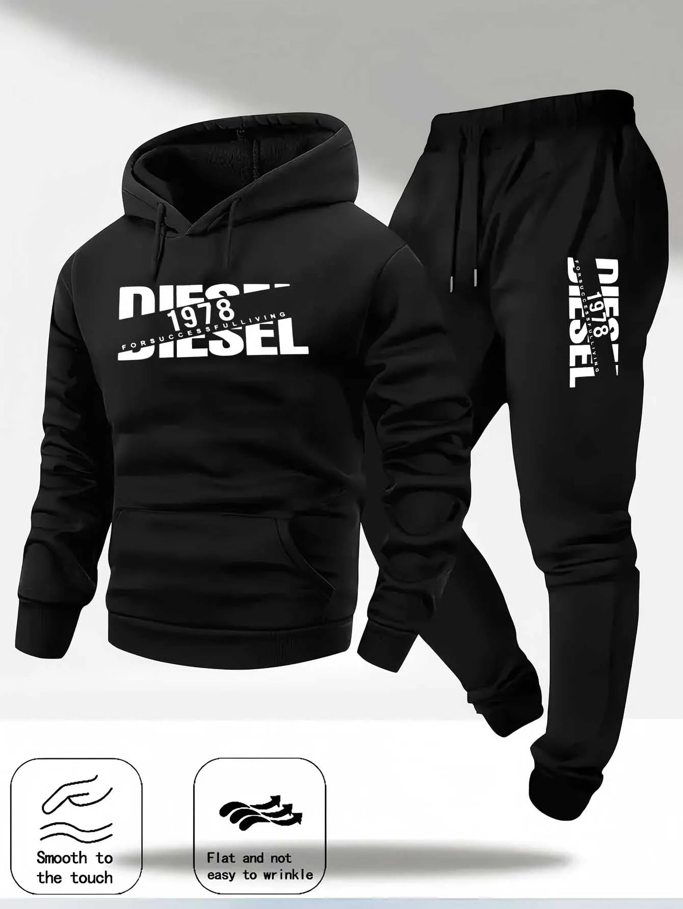Unisex Hooded Pullover Tracksuit Fashion Sportswear Sports Hoodie Set for Autumn Winter Casual Sweatshirt And Pants