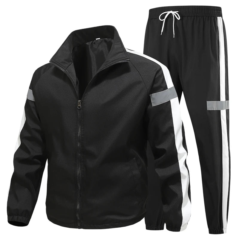 2Pcs Men Tracksuit Hoodie Tops Joggers Pants Tracksuit Set Male Running Jogging Sportswear Hooded Pants Mens Sweat Suit
