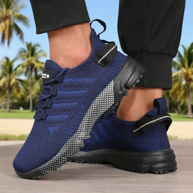 Sneakers for Men Lightweight Breathable Fashionable Running Shoes Comfortable Lace Up Casual Walking Footwear Zapatillas Hombre
