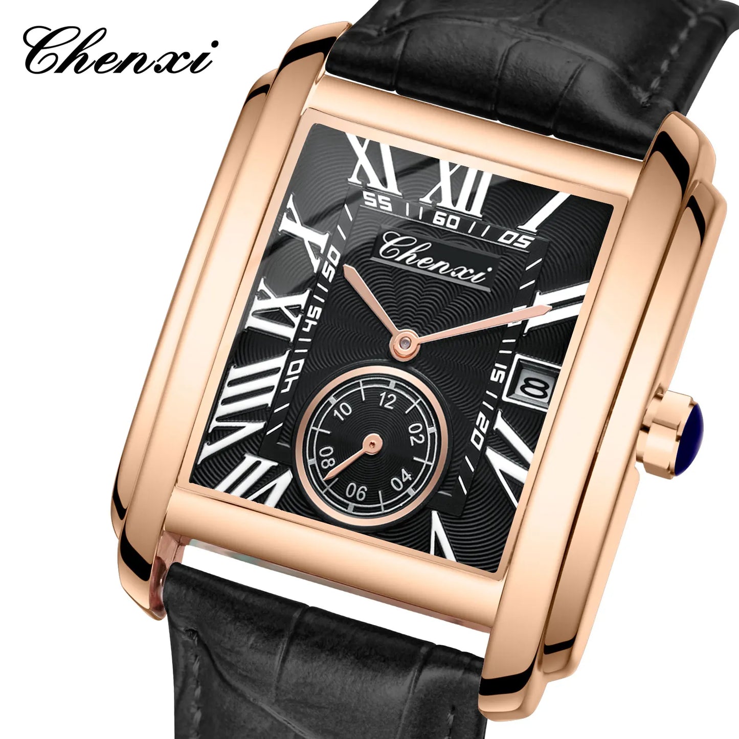 Top Business Luxury Brand Men's Watches High-end Square Dial Luminous Waterproof Running Seconds Men's Quartz Watch Original