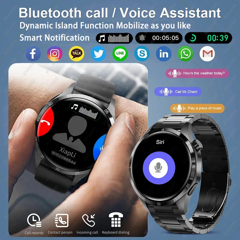 2026 New Smart Watch Men Watch 4 Pro AMOLED HD Screen Bluetooth Call Waterproof Smartwatch NFC Health Monitoring Watch GT4Pro+