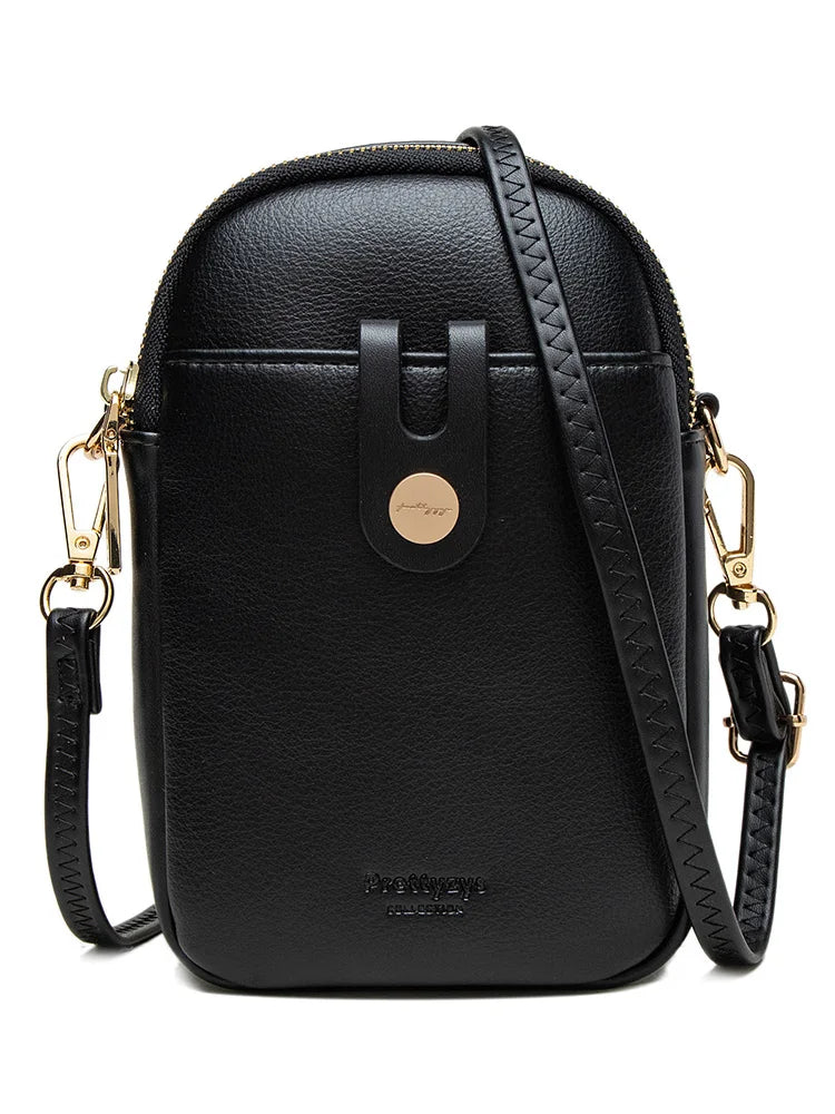 2023 Spring and summer new mobile phone bag female Japanese and South Korean PU soft small fresh high-grade fashion zipper large