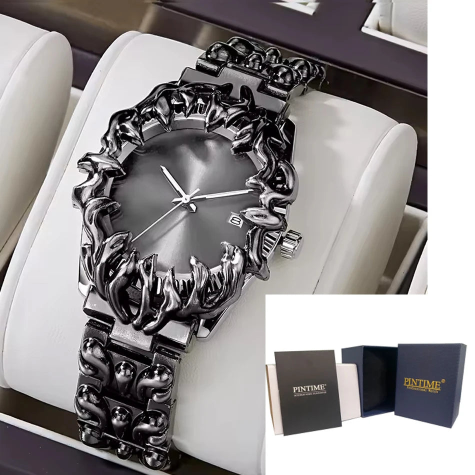 Men Wristwatch Classic Retro Claw Alabaster Y2K Watch for Men European American Fashion Cool Alien Advanced Design Quartz Watch