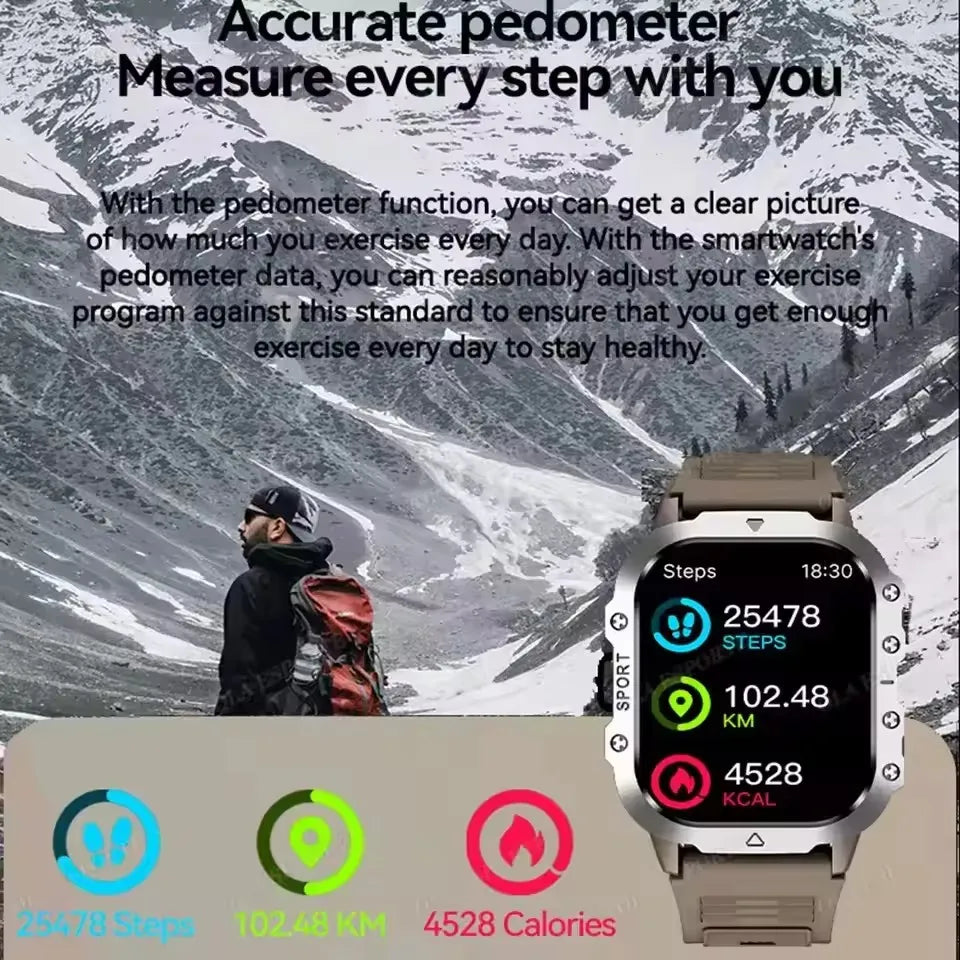 2026 New SmartWatch Men For Women Militray Outdoor GPS Track Sport Watches Heart Rate Sleep Waterproof Smart Watch IOS Android