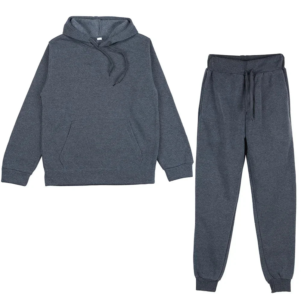 New Round Neck Running Set Long Sleeved Long Pants 2-piece Set Women's Waffle Sports Hoodie Top Men's Women's Fitness Sports Set