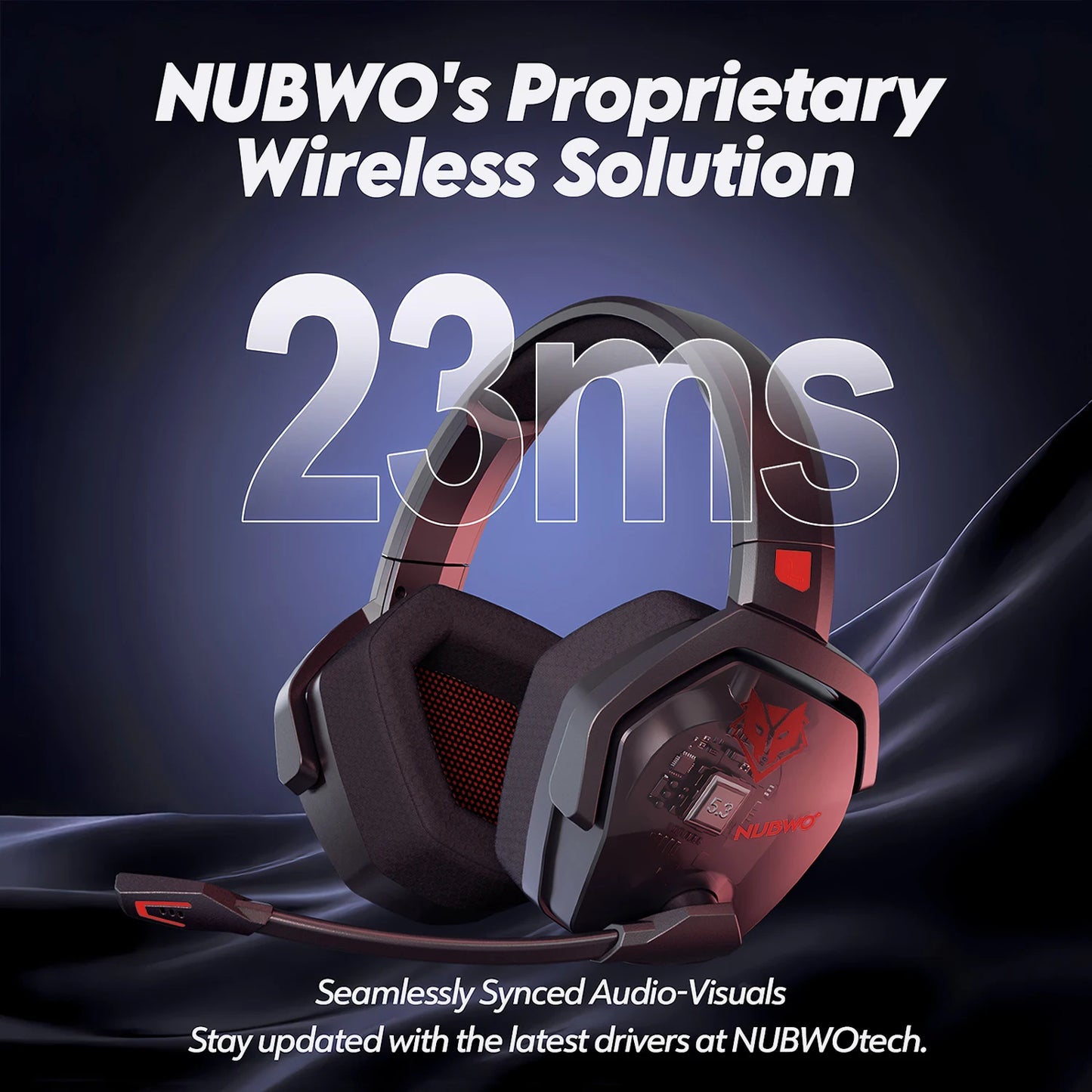 NUBWO G06 Dual Wireless Headsets Gamer with Microphone 2.4GHz Bluetooth 5.3 Gaming Headphones for PS5, PS4, PC, Mobile, Switch