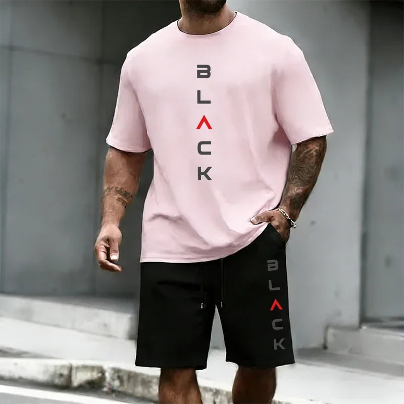 Men Tracksuit Summer Casual T-shirt&shorts Urban Fashion Short Sleeve Sportswear Home Outdoor Comfort Cool Outfit Men's Clothes
