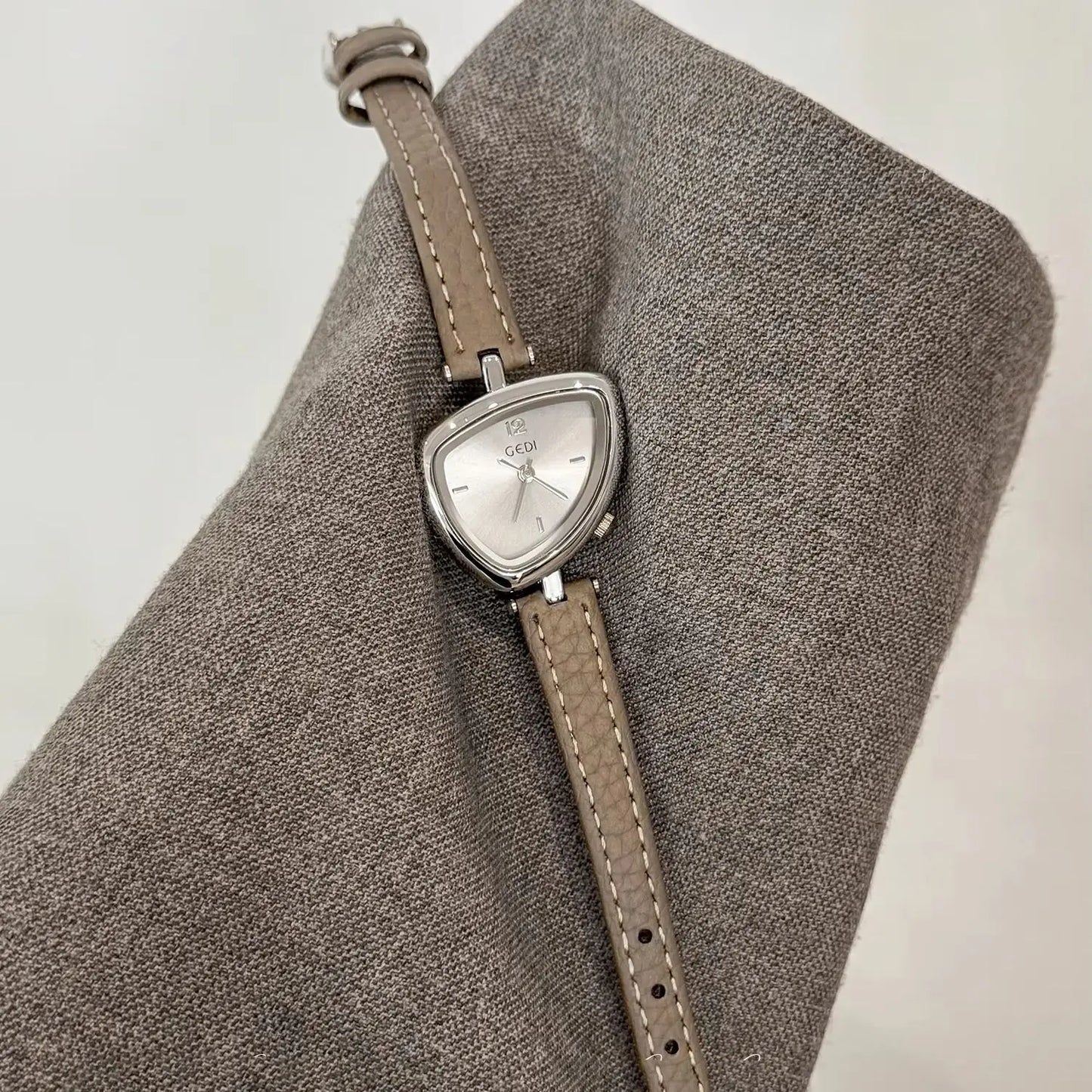Fashionable Luxury Woman' Watch with Asymmetrical Design, Leather Strap, Small Dial, Quartz Movement - 2025 New Arrival
