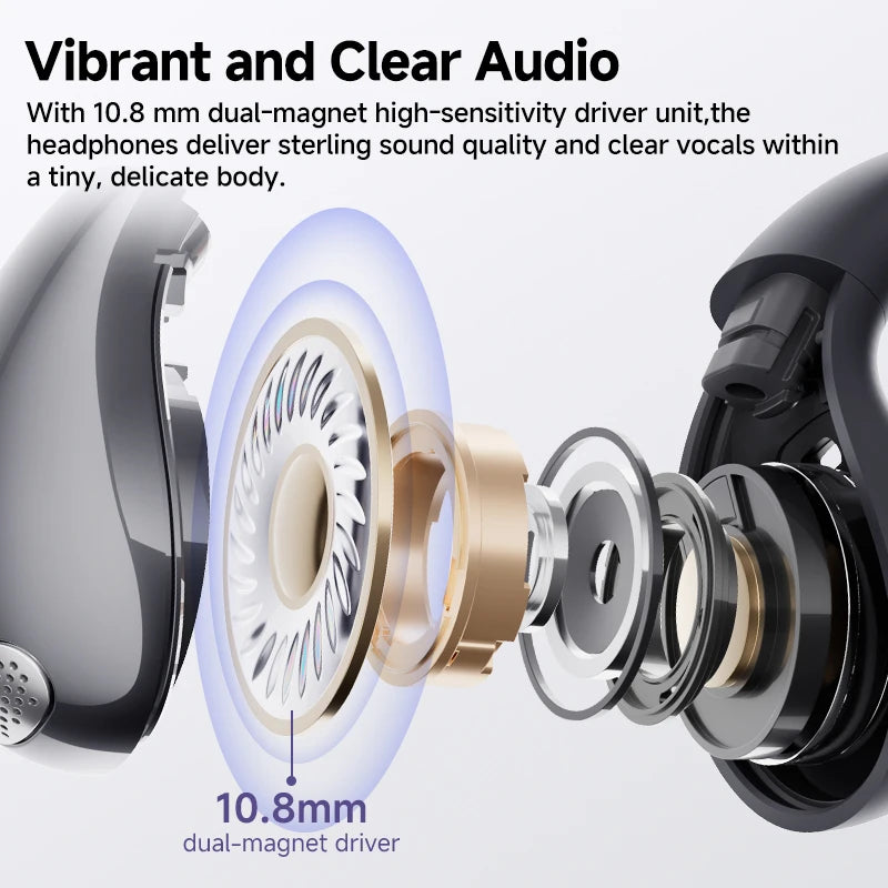 QCY Crossky C30 Open Ear Wireless Earphones Bluetooth 5.4 Spatial Audio Stable Fit OWS Earbuds 4 Mic ENC Multi-Point Connection
