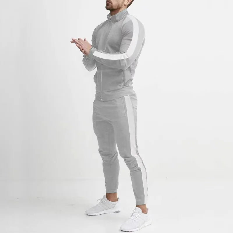 Sport Suits for Men's Y2K Fashion Streetwear 2 Piece Set Autumn Winter Male Tracksuit Sets Zipper Stand Collar Jackets+Pant Sets