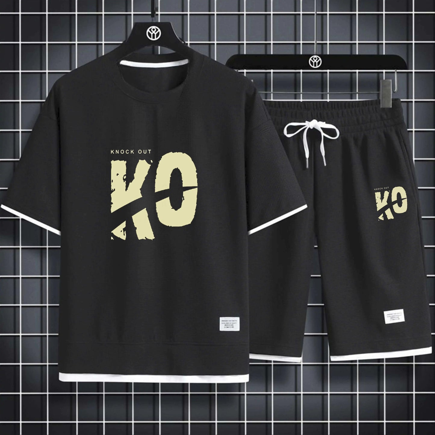 Men Summer Tracksuit Short T-Shirt +Shorts Set Sports Fashion Outfit Casual Sets Oversized Male Clothing Streetwear Suit for Men