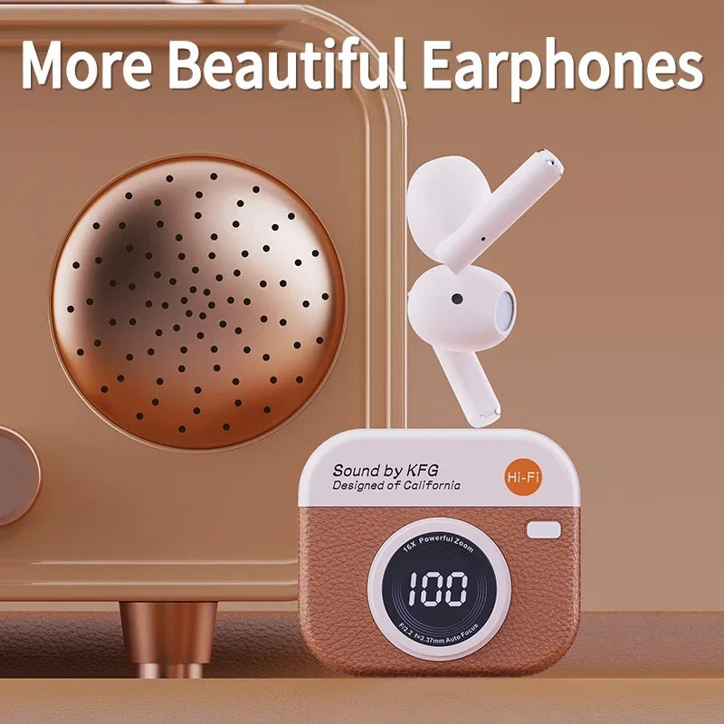 Q86 Bluetooth 5.3 Wireless Headphones Power LED Digital Display 24hours Endurance HiFi Gaming Headsets Waterproof Sports Earbuds