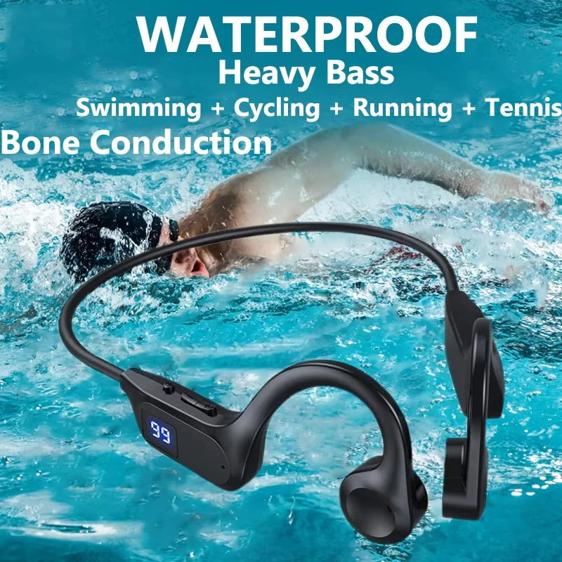 X7 Bone Conduction Wireless Earphone Sport Swimming Bluetooth Compatible Headphone Hand-free With Mic For Running Earbuds