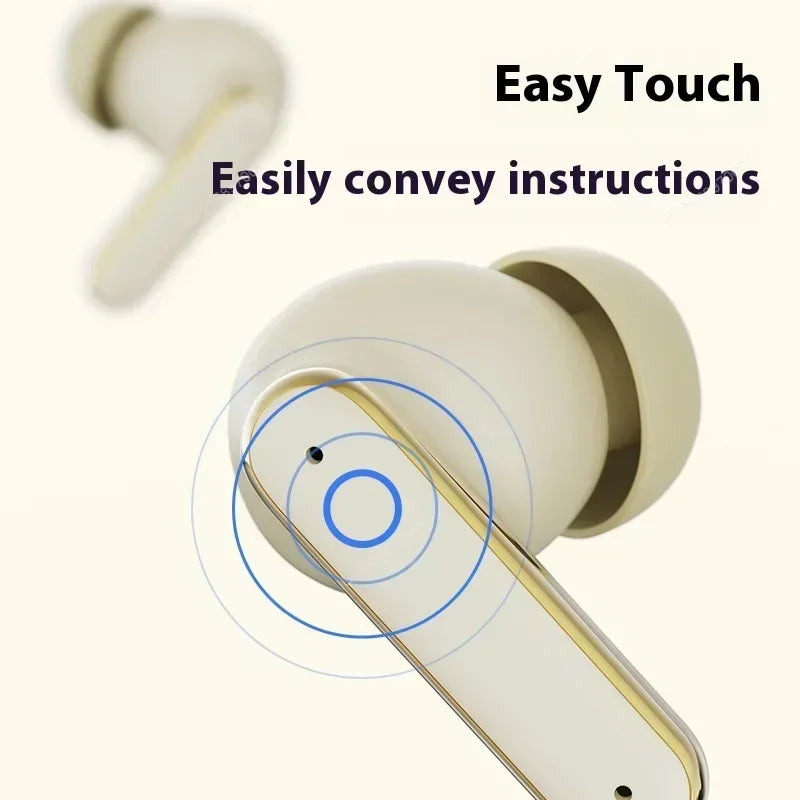 True Wireless Bluetooth Earphones In-Ear Leather Feel Design Ultra-Long Battery Life Touch Control TWS Headphones for Gift Video
